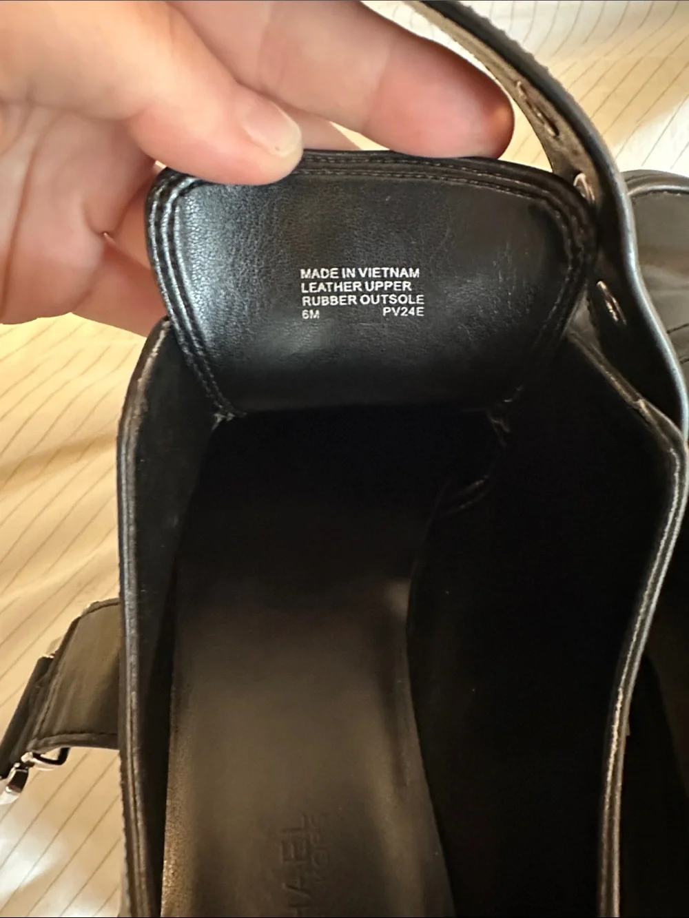 Michael Kors Black Colby Leather Lug Sole Buckle Loafers - 6